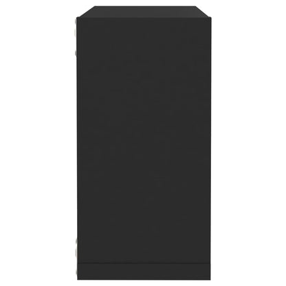 Wall Cube Shelves 2 pcs Black 30x15x30 cm