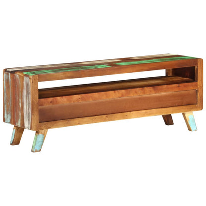 TV Cabinet Multicolour 110x30x40 cm Solid Reclaimed Wood