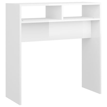 Console Table High Gloss White 78x30x80 cm Engineered Wood