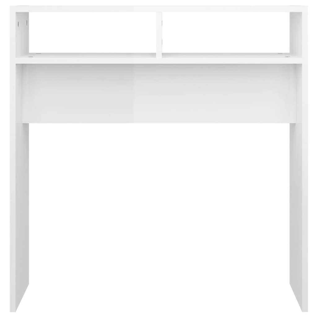 Console Table High Gloss White 78x30x80 cm Engineered Wood