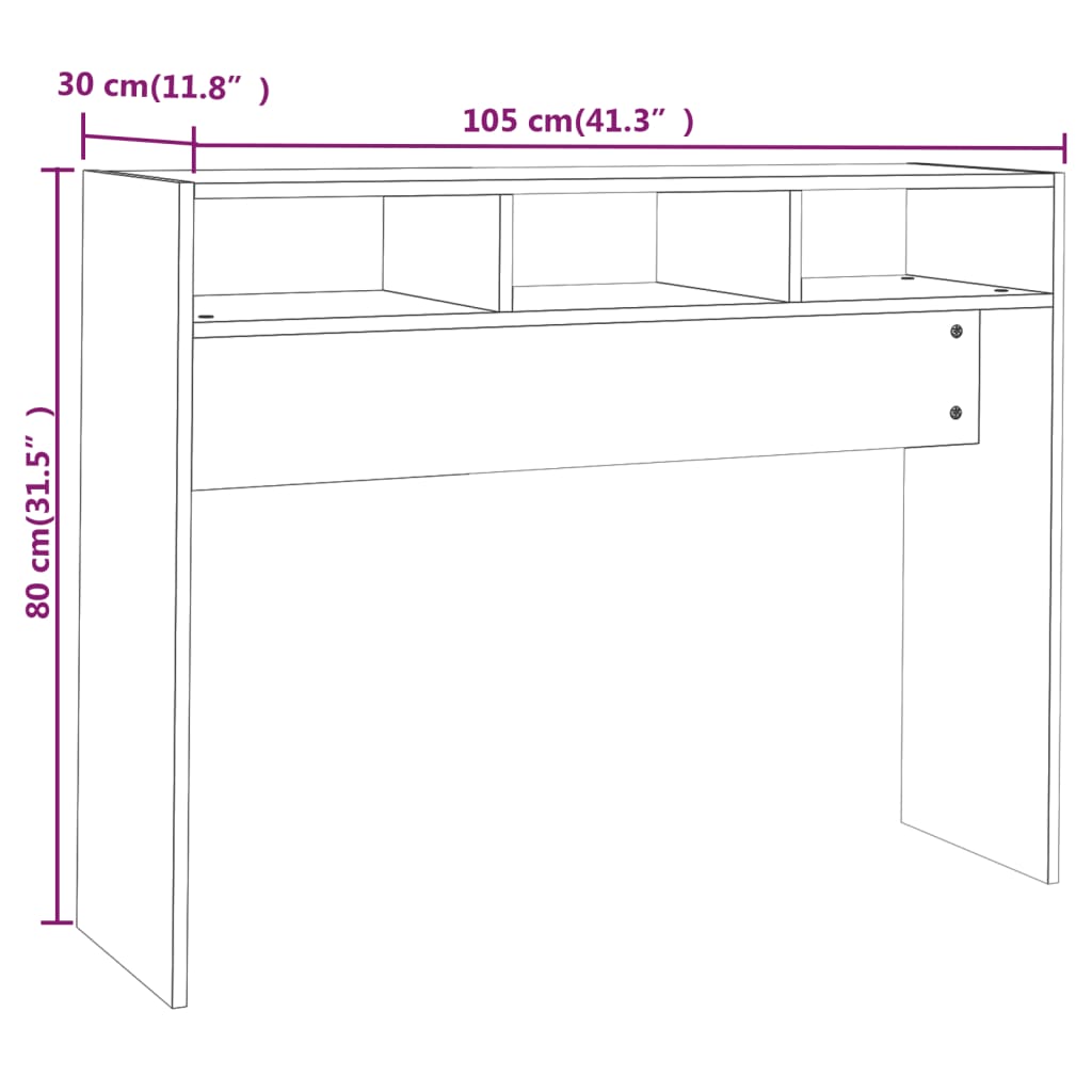 Console Table Sonoma Oak 105x30x80 cm Engineered Wood