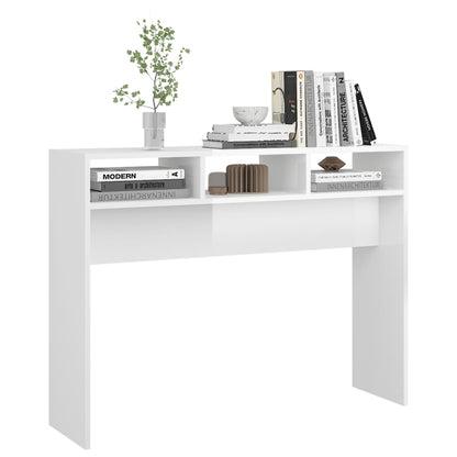 Console Table High Gloss White 105x30x80 cm Engineered Wood