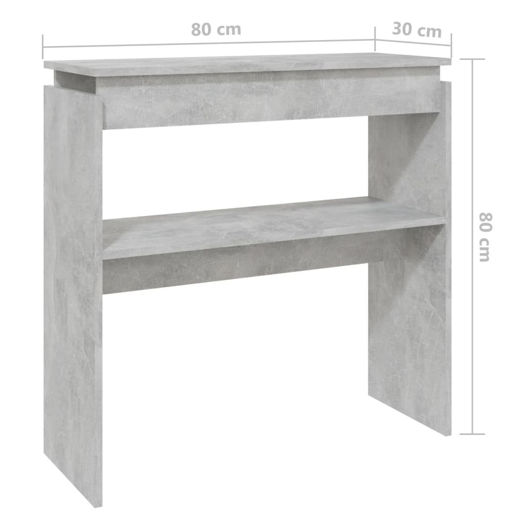 Console Table Concrete Grey 80x30x80 cm Engineered Wood