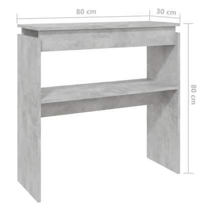 Console Table Concrete Grey 80x30x80 cm Engineered Wood