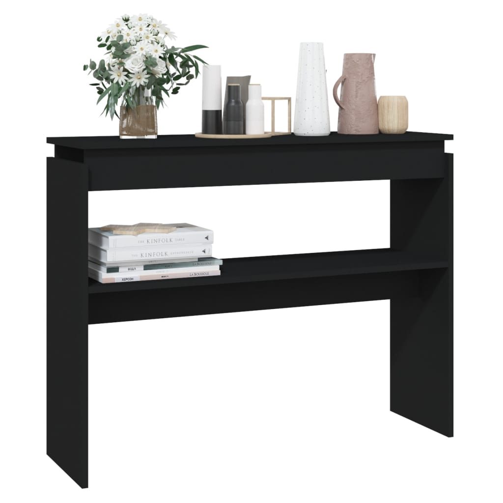 Console Table Black 102x30x80 cm Engineered Wood