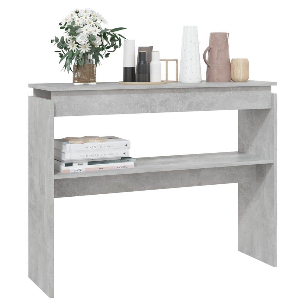 Console Table Concrete Grey 102x30x80 cm Engineered Wood