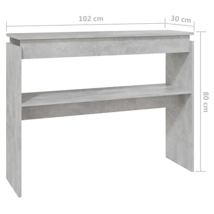 Console Table Concrete Grey 102x30x80 cm Engineered Wood