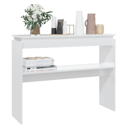 Console Table High Gloss White 102x30x80 cm Engineered Wood