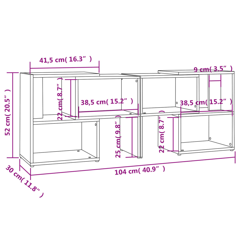 TV Cabinet Grey 104x30x52 cm Engineered Wood