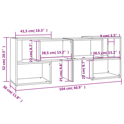 TV Cabinet High Gloss Black 104x30x52 cm Engineered Wood
