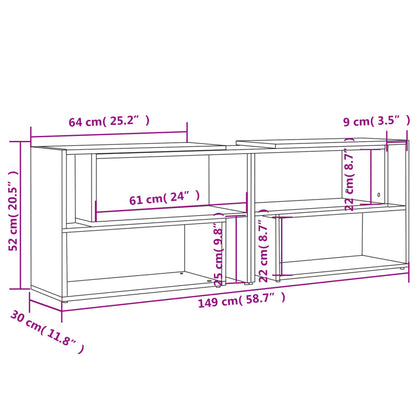 TV Cabinet Concrete Grey 149x30x52 cm Engineered Wood