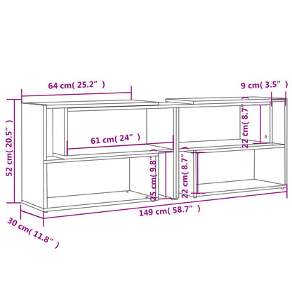 TV Cabinet High Gloss Black 149x30x52 cm Engineered Wood