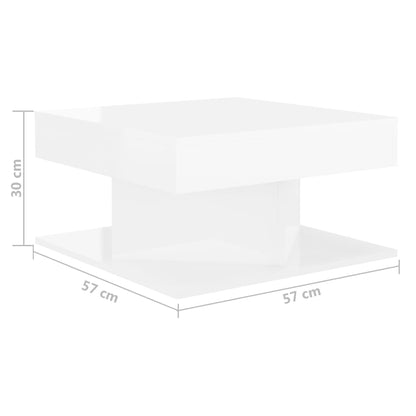 Coffee Table High Gloss White 57x57x30 cm Engineered Wood