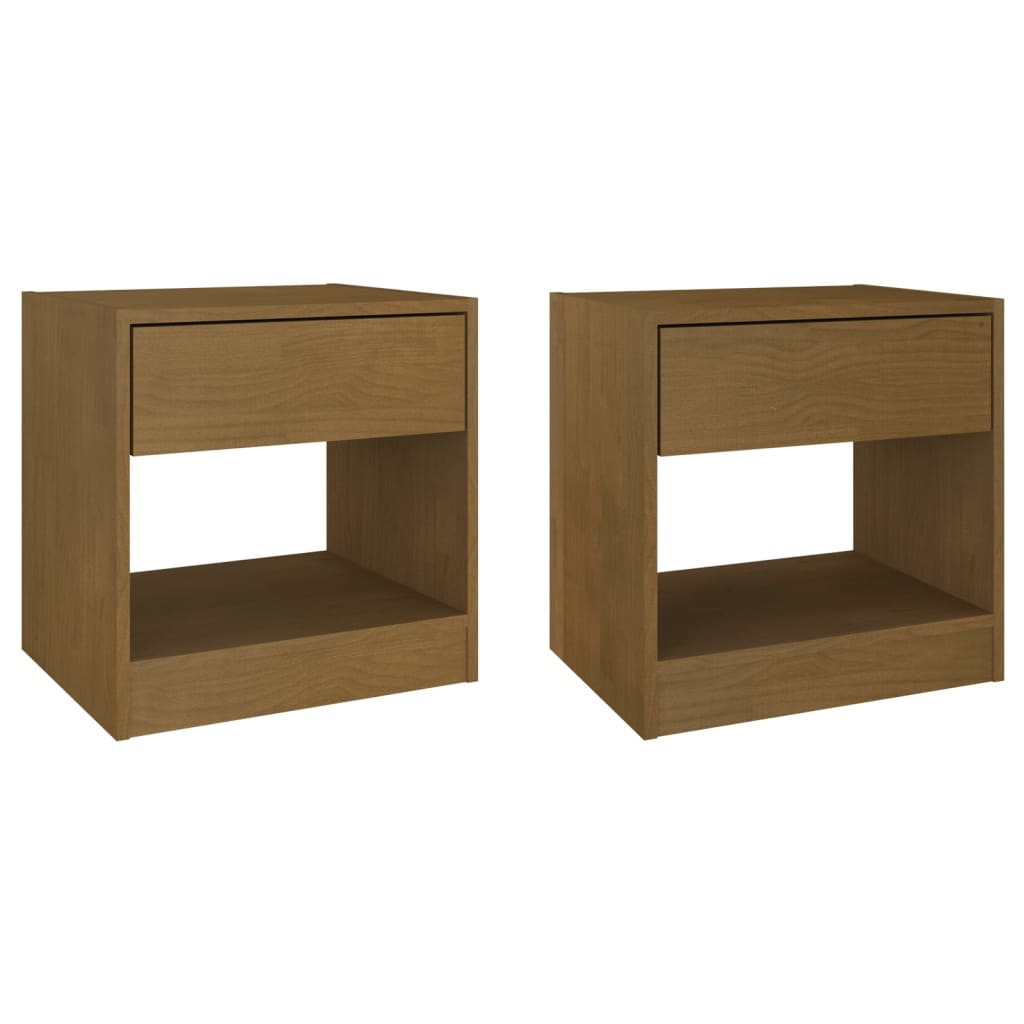 Bedside Cabinets 2 pcs Honey Brown 40x31x40 cm Solid Pinewood