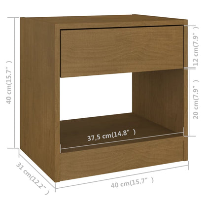 Bedside Cabinets 2 pcs Honey Brown 40x31x40 cm Solid Pinewood