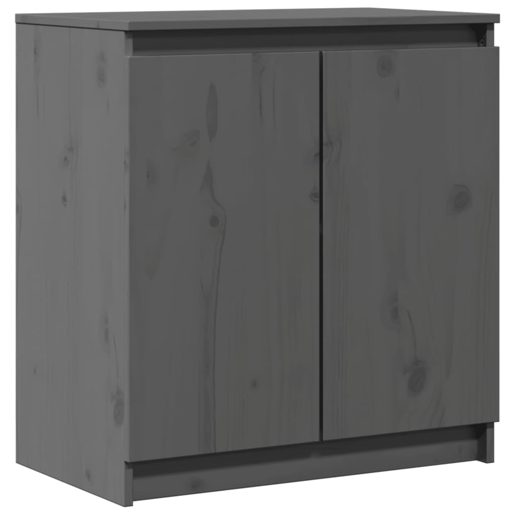 Side Cabinet Grey 60x36x65 cm Solid Pinewood