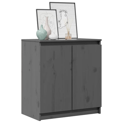 Side Cabinet Grey 60x36x65 cm Solid Pinewood