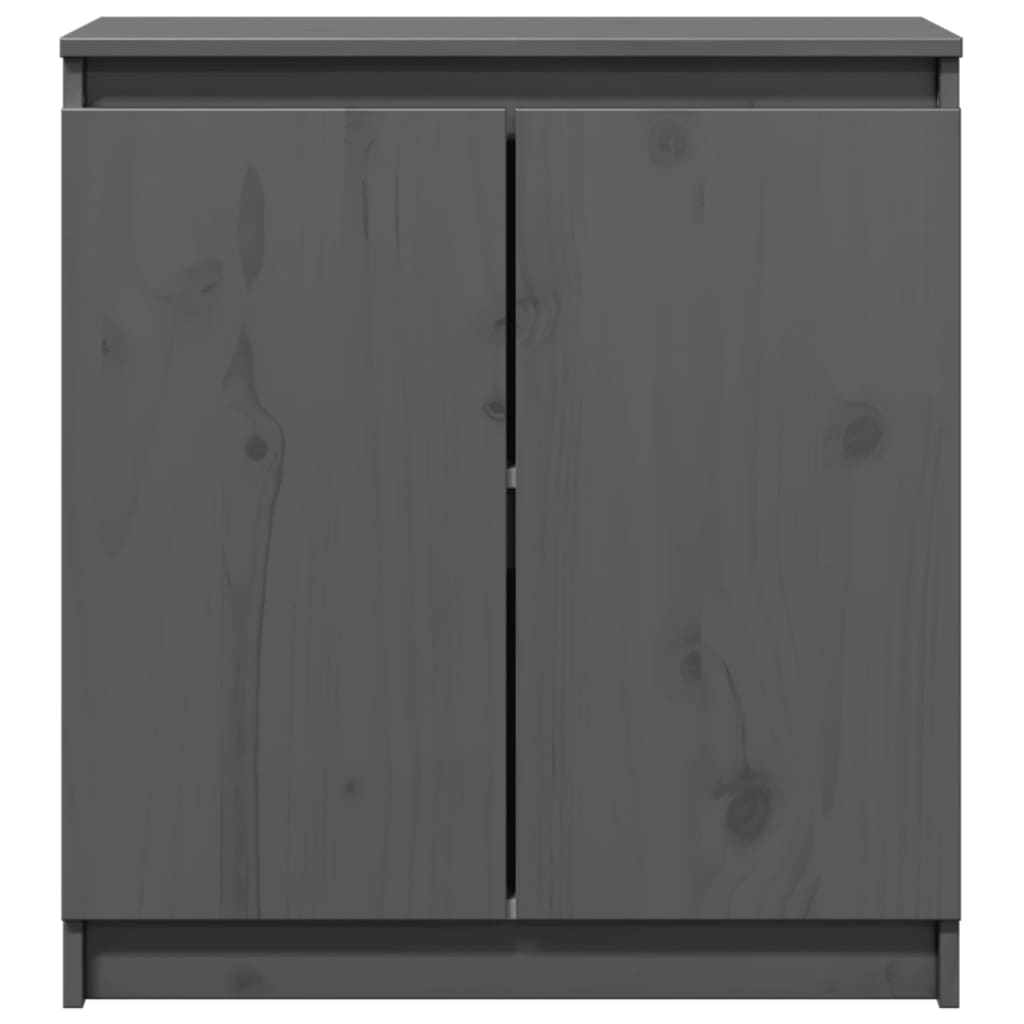 Side Cabinet Grey 60x36x65 cm Solid Pinewood