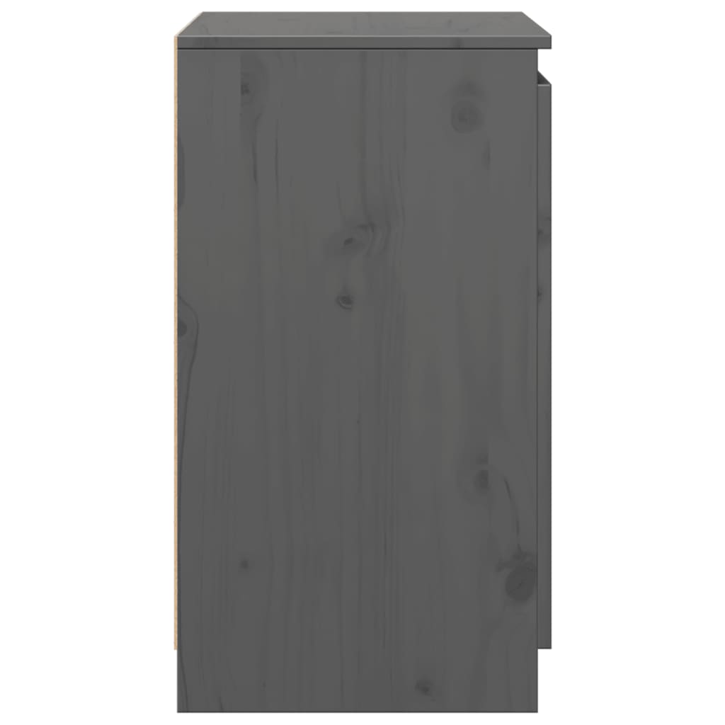 Side Cabinet Grey 60x36x65 cm Solid Pinewood