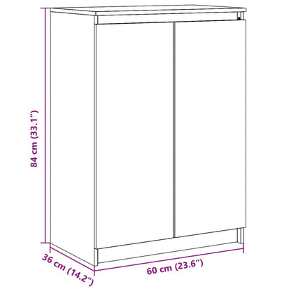 Sideboard White 60x36x84 cm Solid Pinewood