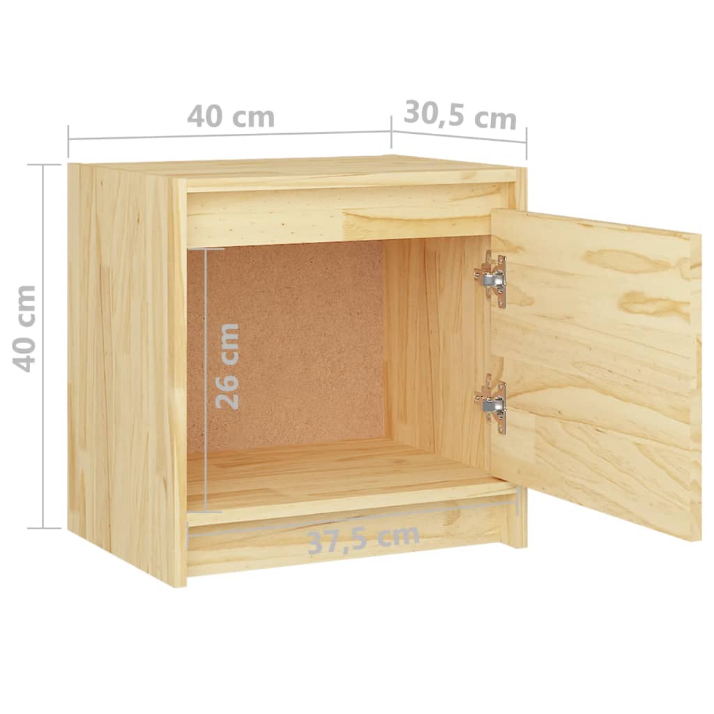 Bedside Cabinets 2 pcs 40x30.5x40 cm Solid Pinewood