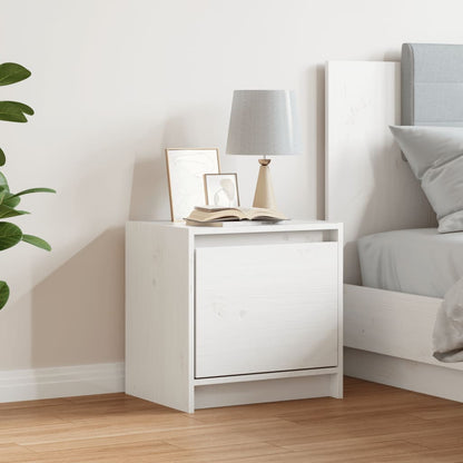 Bedside Cabinet White 40x30.5x40 cm Solid Pinewood