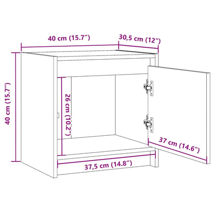 Bedside Cabinet White 40x30.5x40 cm Solid Pinewood