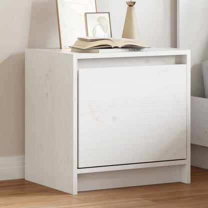 Bedside Cabinet White 40x30.5x40 cm Solid Pinewood