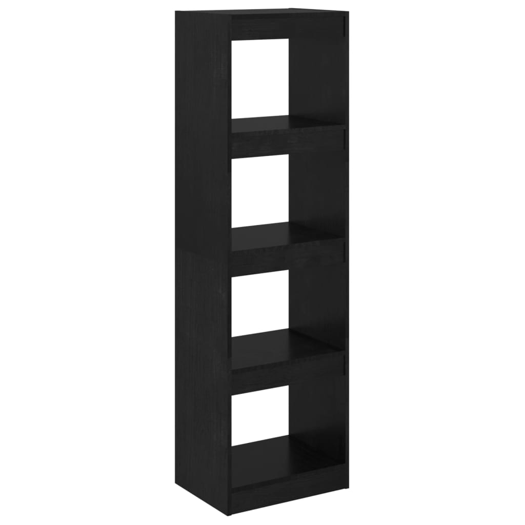 Book Cabinet Room Divider Black 40x30x135.5 cm Pinewood