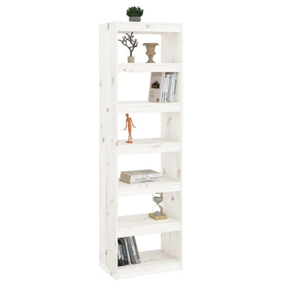 Book Cabinet/Room Divider White 60x30x199.5 cm Solid Wood Pine