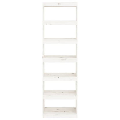 Book Cabinet/Room Divider White 60x30x199.5 cm Solid Wood Pine