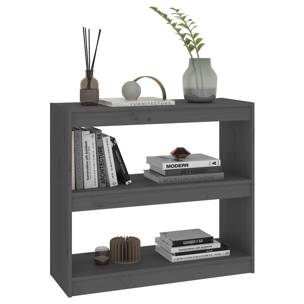 Book Cabinet/Room Divider Grey 80x30x71.5 cm Solid Wood Pine