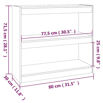 Book Cabinet/Room Divider Grey 80x30x71.5 cm Solid Wood Pine