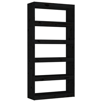 Book Cabinet/Room Divider Black 80x30x167.4 cm Solid Wood Pine