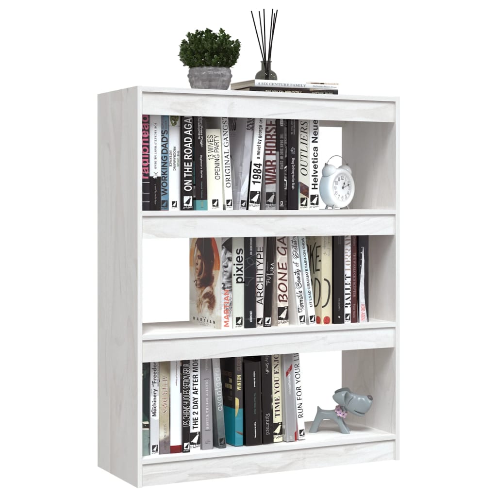 Book Cabinet/Room Divider White 100x30x103 cm Solid Pinewood