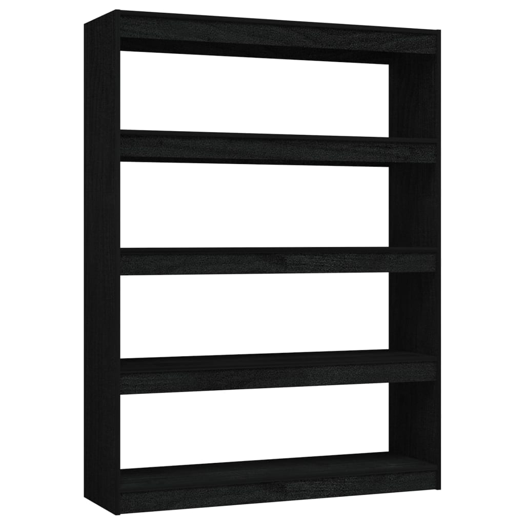 Book Cabinet/Room Divider Black 100x30x135.5 cm Solid Pinewood