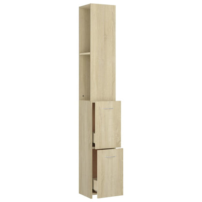 Bathroom Cabinet Sonoma Oak 25x26.5x170 cm Engineered Wood