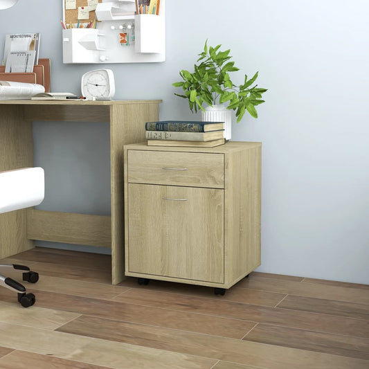 Rolling Cabinet Sonoma Oak 45x38x54 cm Engineered Wood