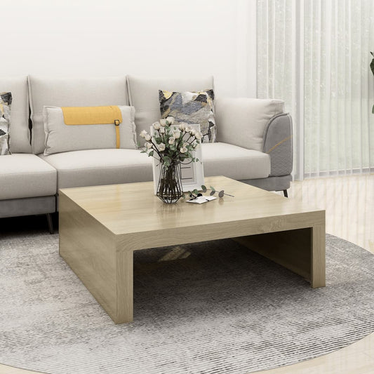 Coffee Table Sonoma Oak 100x100x35 cm Engineered Wood