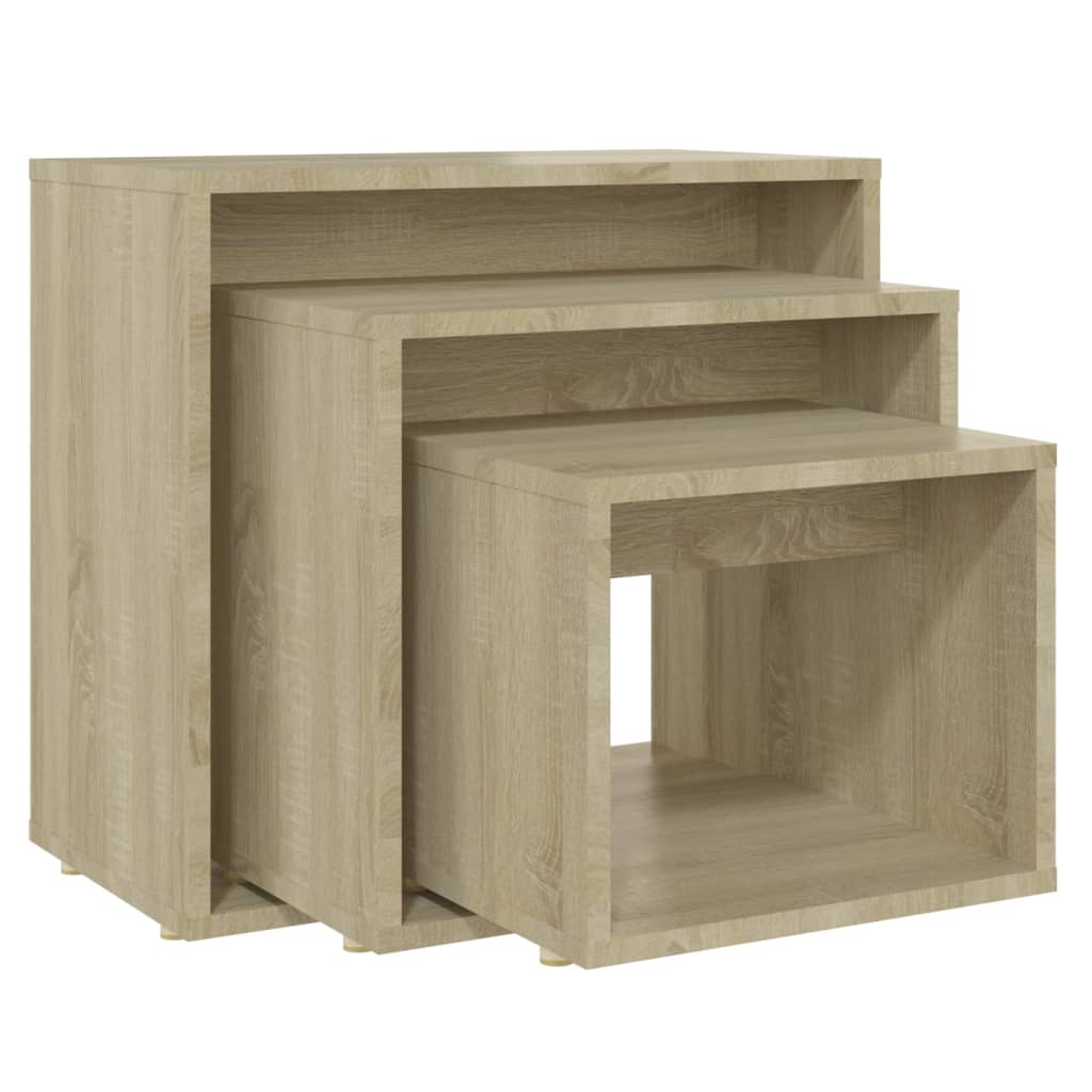 Nesting Tables 3 pcs Sonoma Oak Engineered Wood