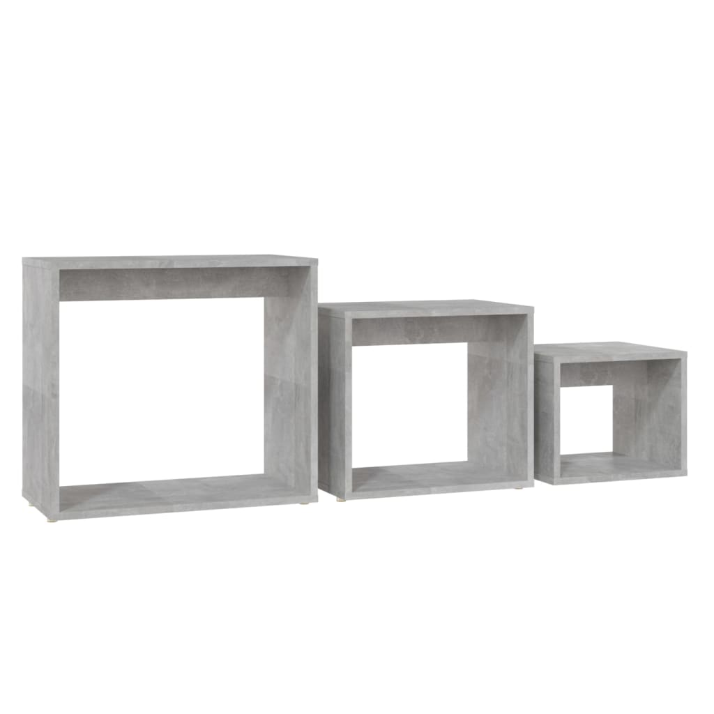 Nesting Tables 3 pcs Concrete Grey Engineered Wood