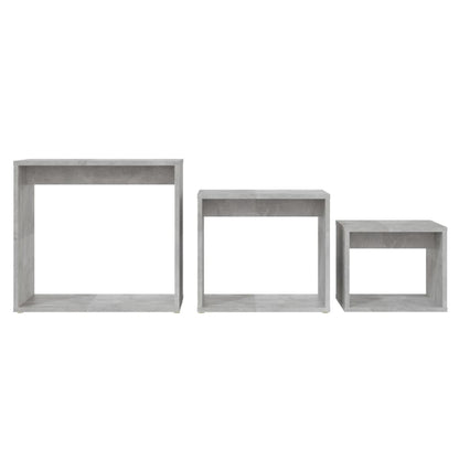 Nesting Tables 3 pcs Concrete Grey Engineered Wood