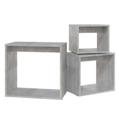 Nesting Tables 3 pcs Concrete Grey Engineered Wood