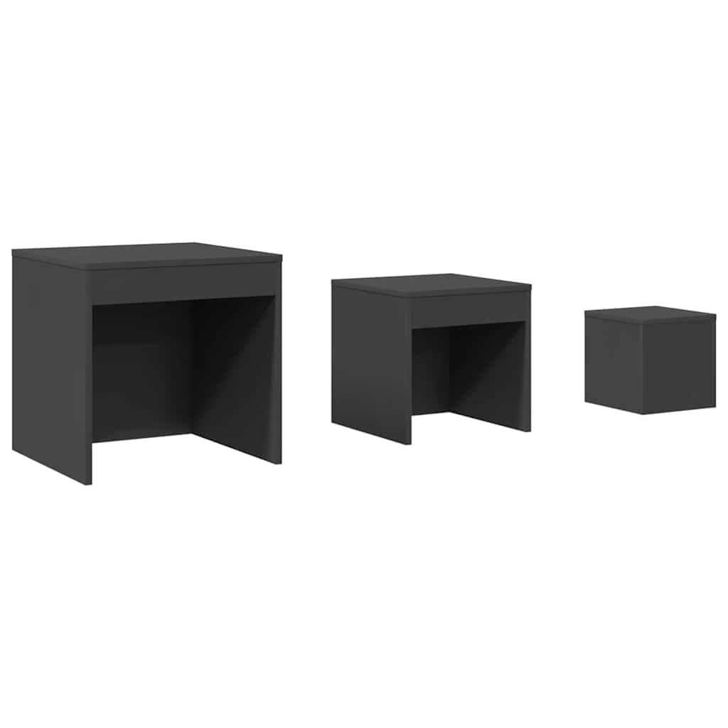 Nesting Tables 3 pcs Grey Engineered Wood