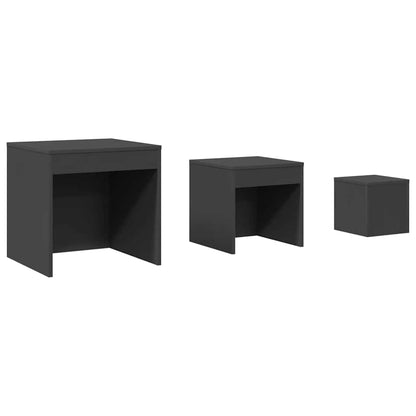 Nesting Tables 3 pcs Grey Engineered Wood