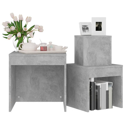 Nesting Tables 3 pcs Concrete Grey Engineered Wood