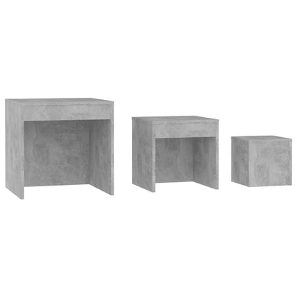 Nesting Tables 3 pcs Concrete Grey Engineered Wood