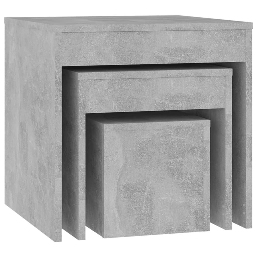 Nesting Tables 3 pcs Concrete Grey Engineered Wood