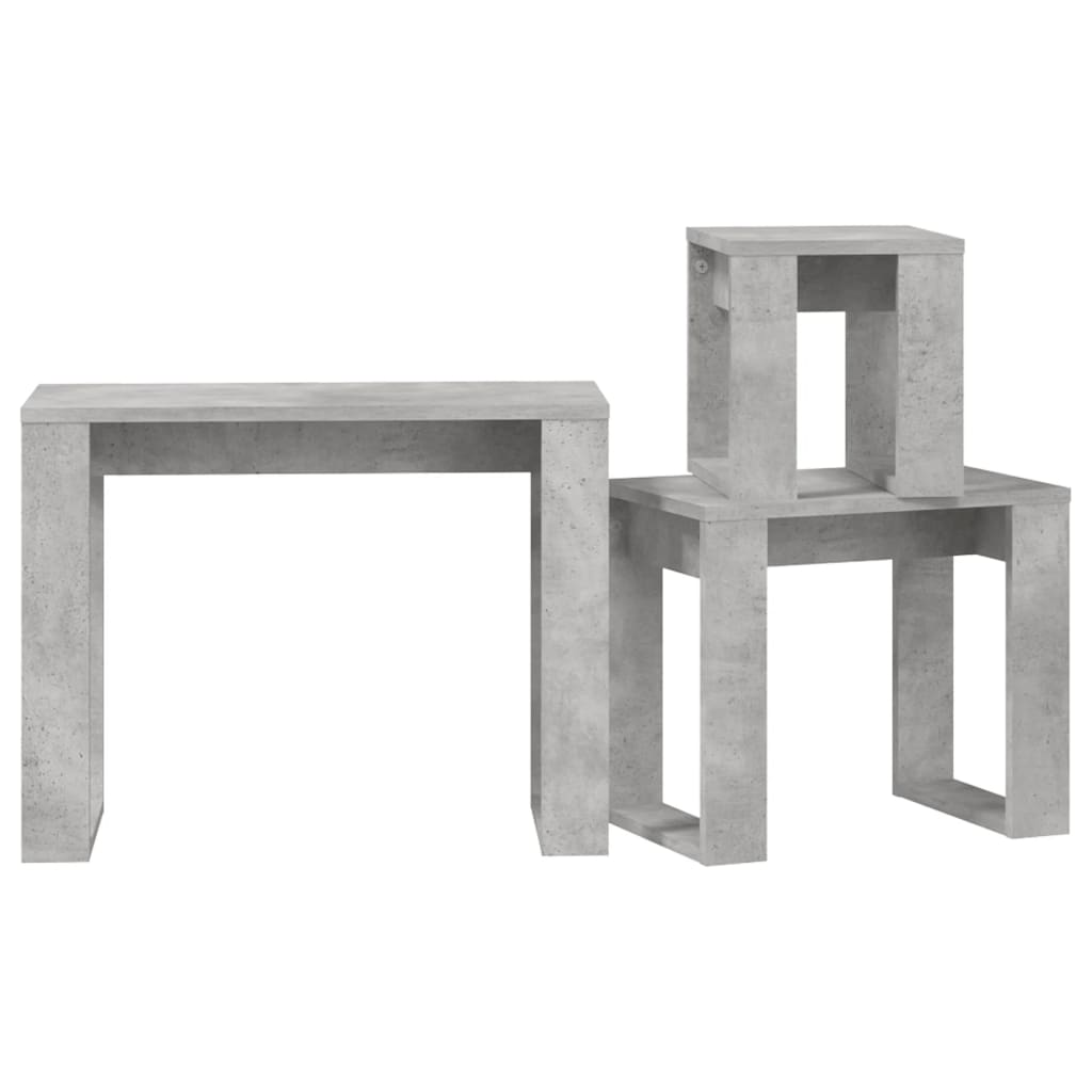 Nesting Tables 3 pcs Concrete Grey Engineered Wood