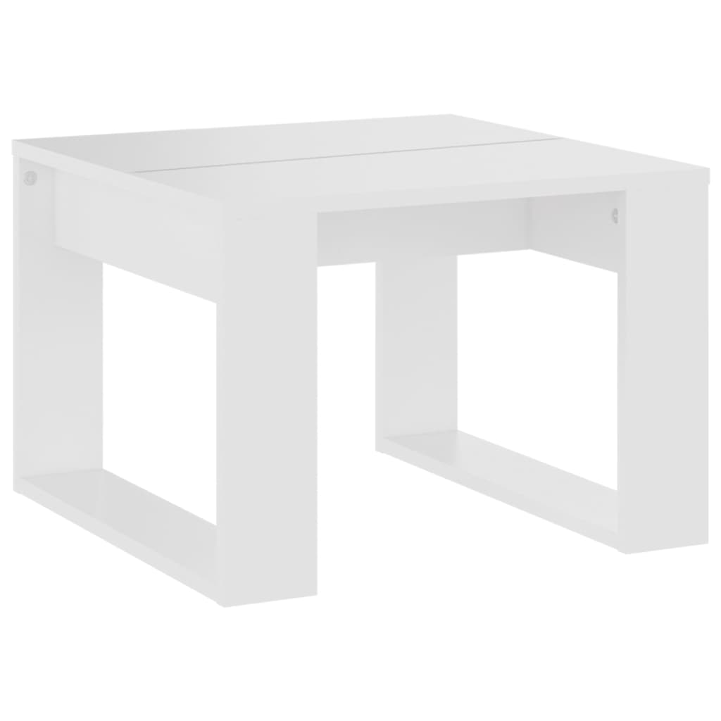 Side Table White 50x50x35 cm Engineered Wood